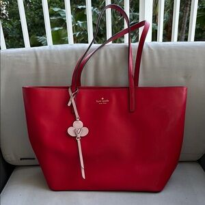 Kate Spade Red Leather Tote Bag
